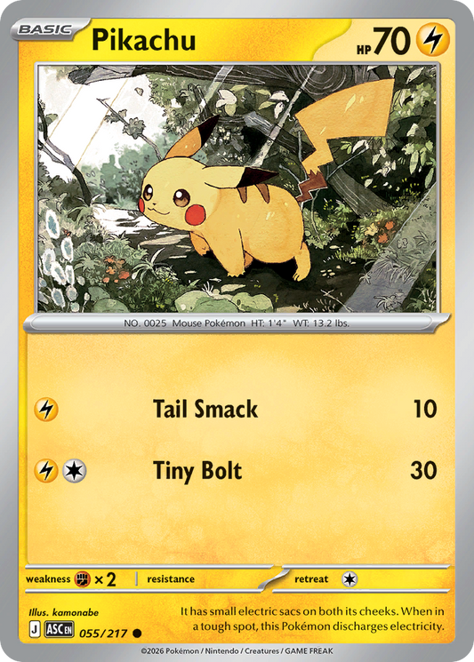 Pikachu 055/217 - Pokemon Ascended Heroes Non-Holo - card front
