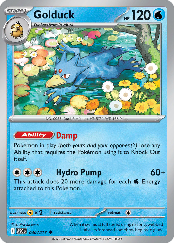 Golduck 040/217 - Pokemon Ascended Heroes Non-Holo - card front