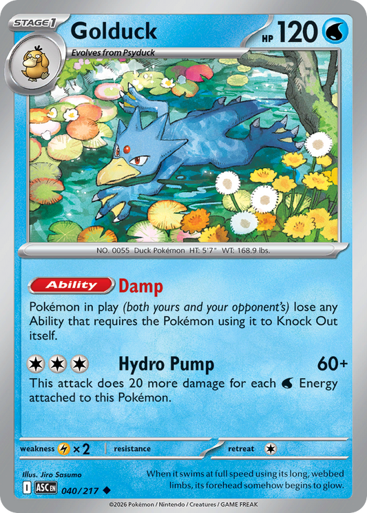 Golduck 040/217 - Pokemon Ascended Heroes Non-Holo - card front