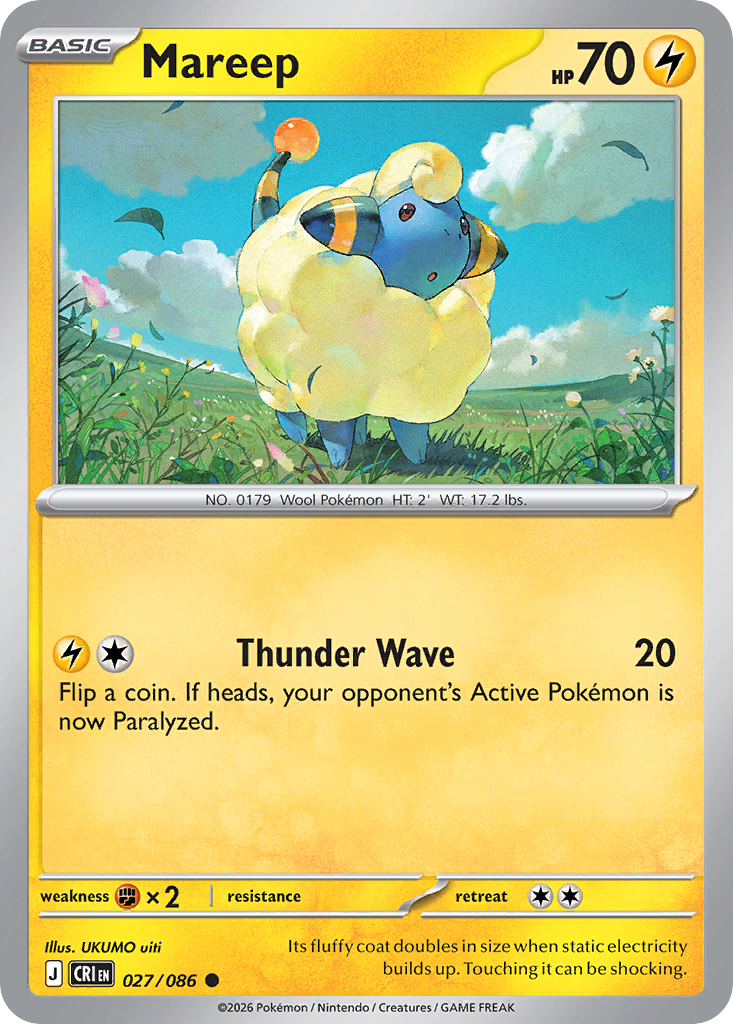 Mareep 027/086 – Pokémon Chaos Rising – Reverse Holo
