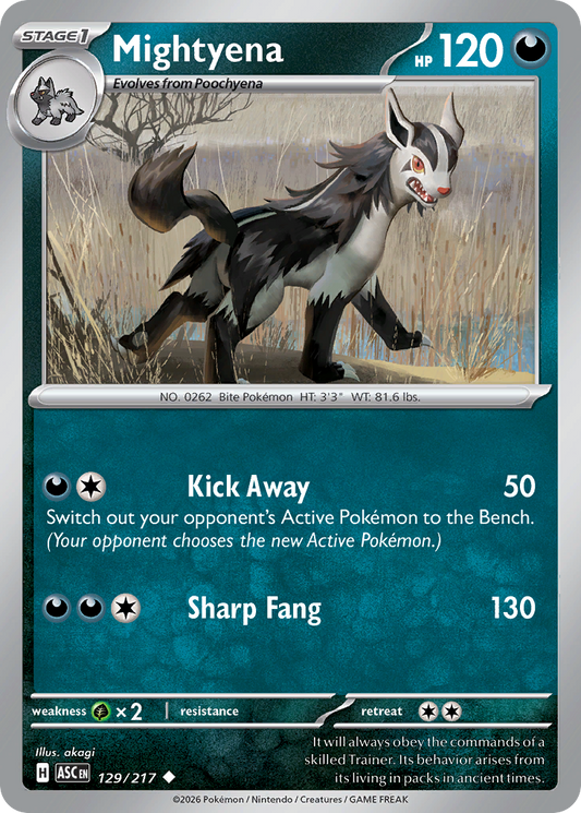 Mightyena 129/217 - Pokemon Ascended Heroes Non-Holo - card front