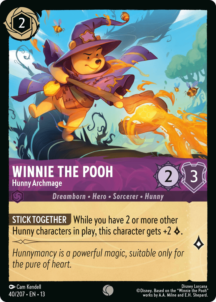 Winnie the Pooh - Hunny Archmage 040/207 — Disney Lorcana Attack of the Vine! English non-foil card front