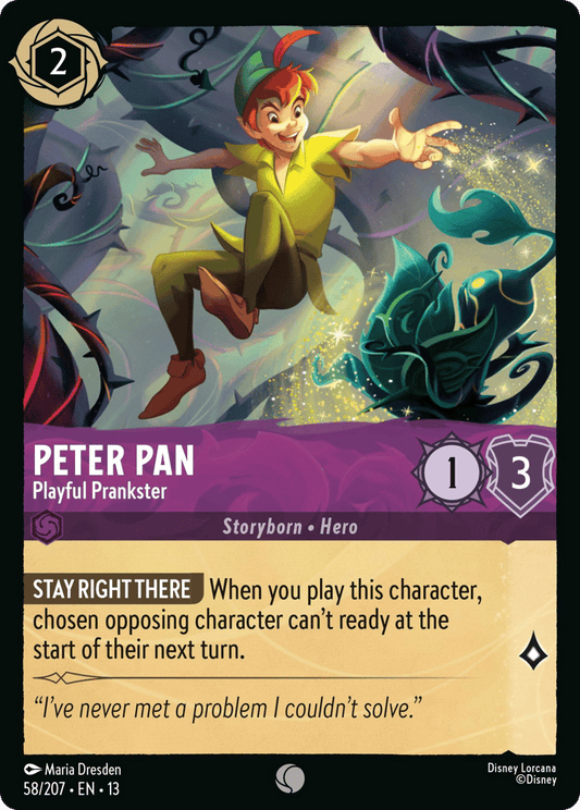 Peter Pan - Playful Prankster 058/207 — Disney Lorcana Attack of the Vine! English non-foil card front