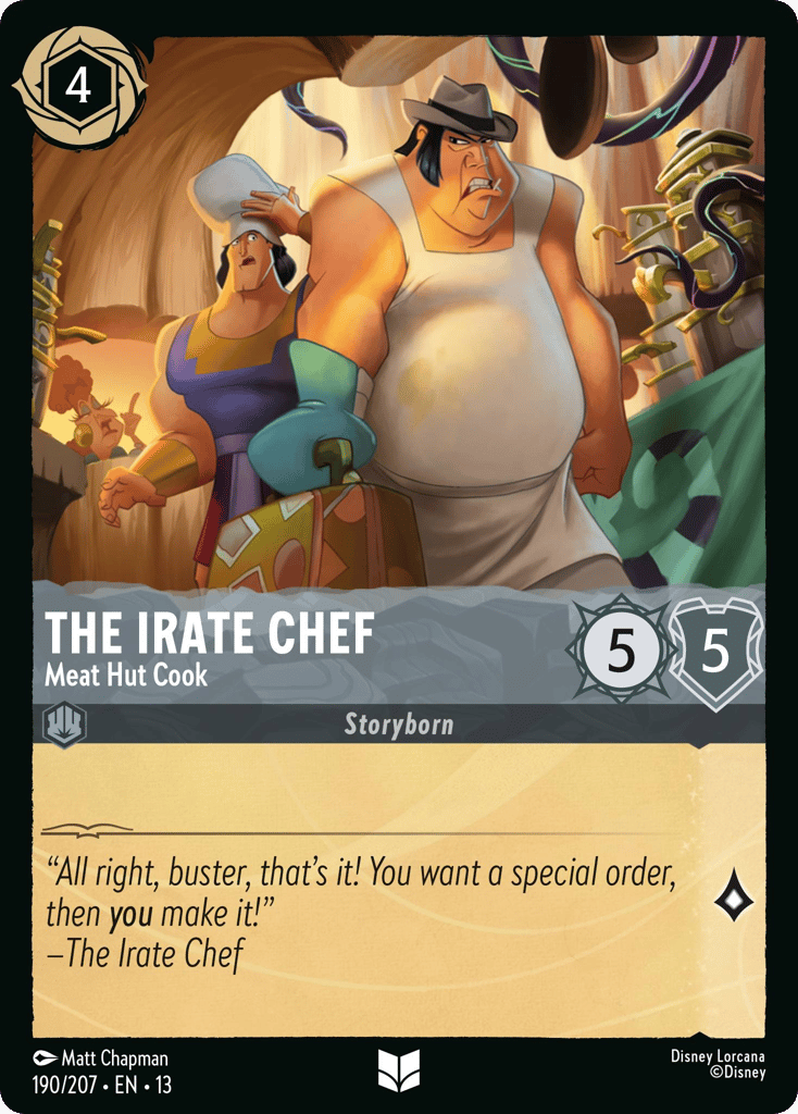 The Irate Chef - Meat Hut Cook 190/207 — Disney Lorcana Attack of the Vine! English non-foil card front