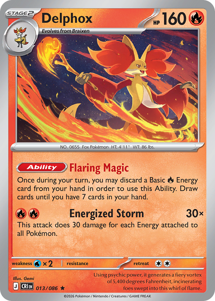 Delphox 013/086 – Pokémon Chaos Rising – Reverse Holo