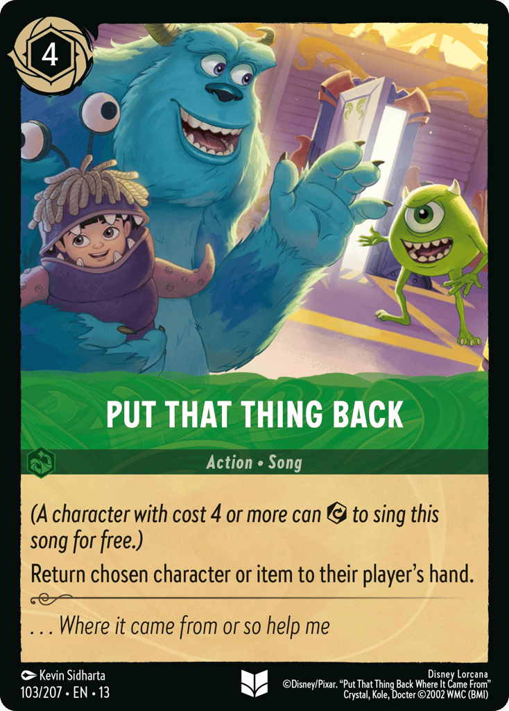 Put That Thing Back 103/207 — Disney Lorcana Attack of the Vine! English non-foil card front
