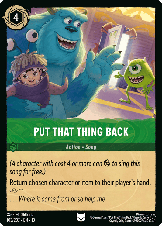 Put That Thing Back 103/207 — Disney Lorcana Attack of the Vine! English non-foil card front