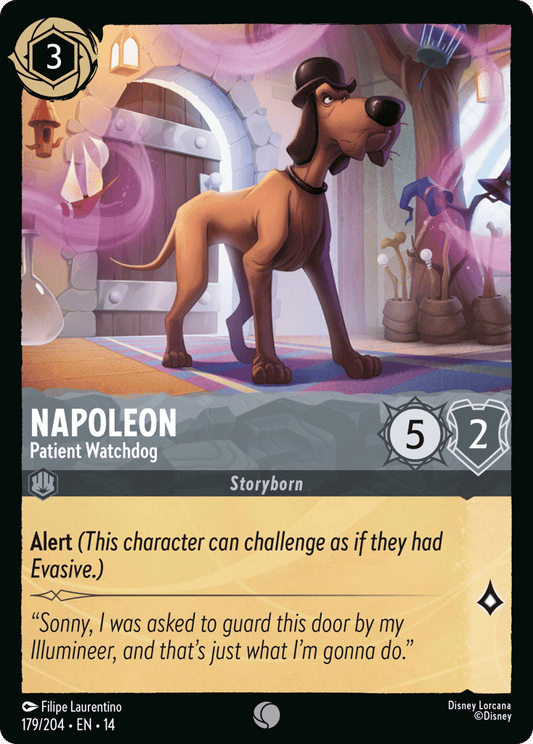 Napoleon - Patient Watchdog 179/204 – Disney Lorcana Hyperia City – Non-Foil card artwork