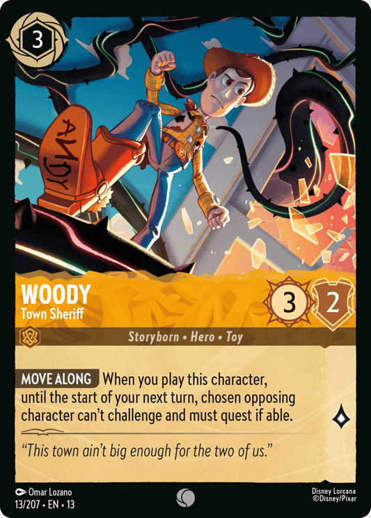 Woody - Town Sheriff 013/207 — Disney Lorcana Attack of the Vine! English non-foil card front
