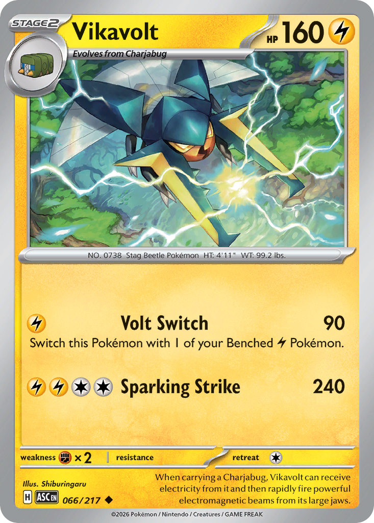 Vikavolt 066/217 - Pokemon Ascended Heroes Non-Holo - card front