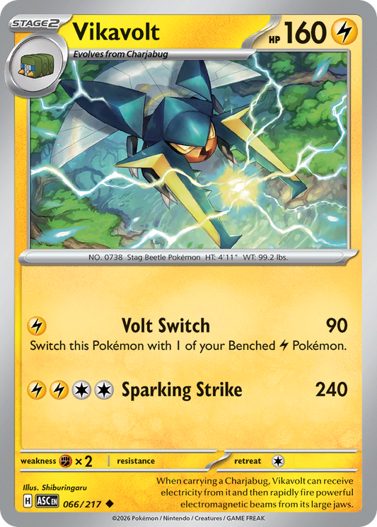 Vikavolt 066/217 - Pokemon Ascended Heroes Non-Holo - card front