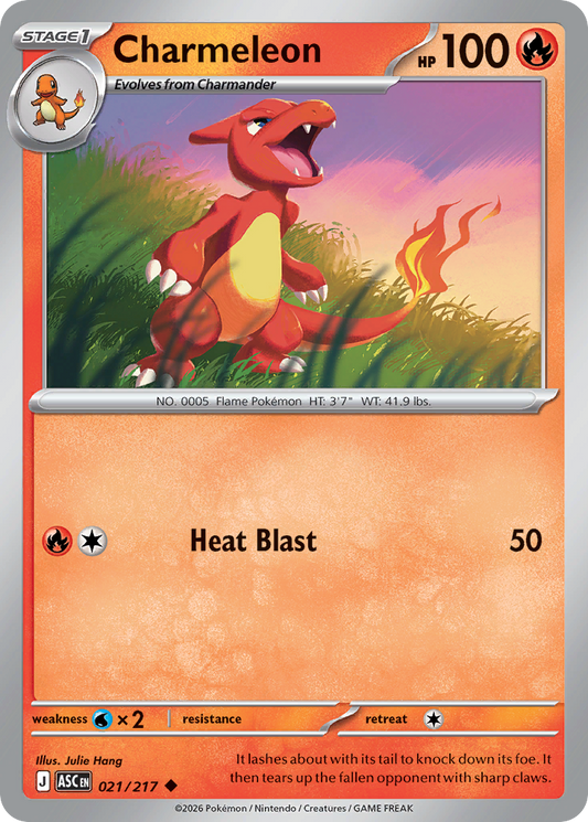 Charmeleon 021/217 - Pokemon Ascended Heroes Non-Holo - card front
