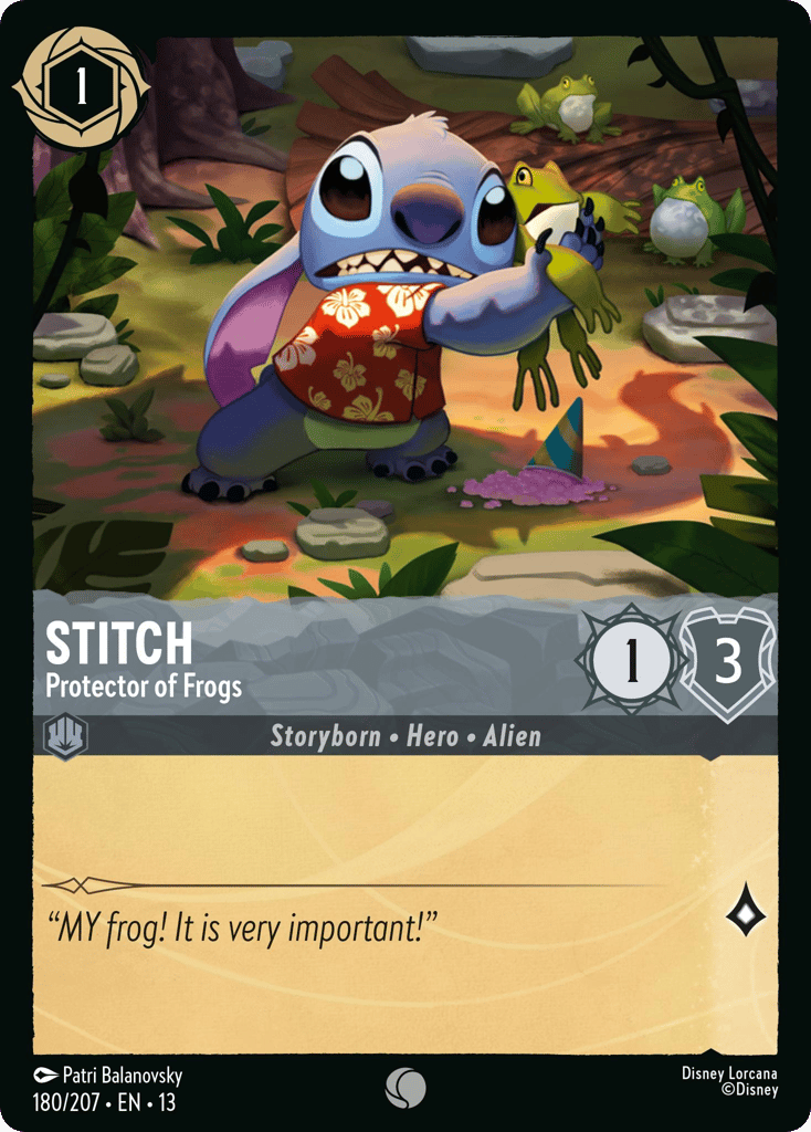 Stitch - Protector of Frogs 180/207 — Disney Lorcana Attack of the Vine! English non-foil card front