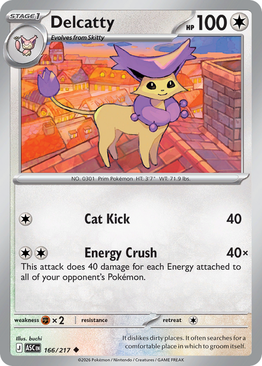 Delcatty 166/217 - Pokemon Ascended Heroes Non-Holo - card front