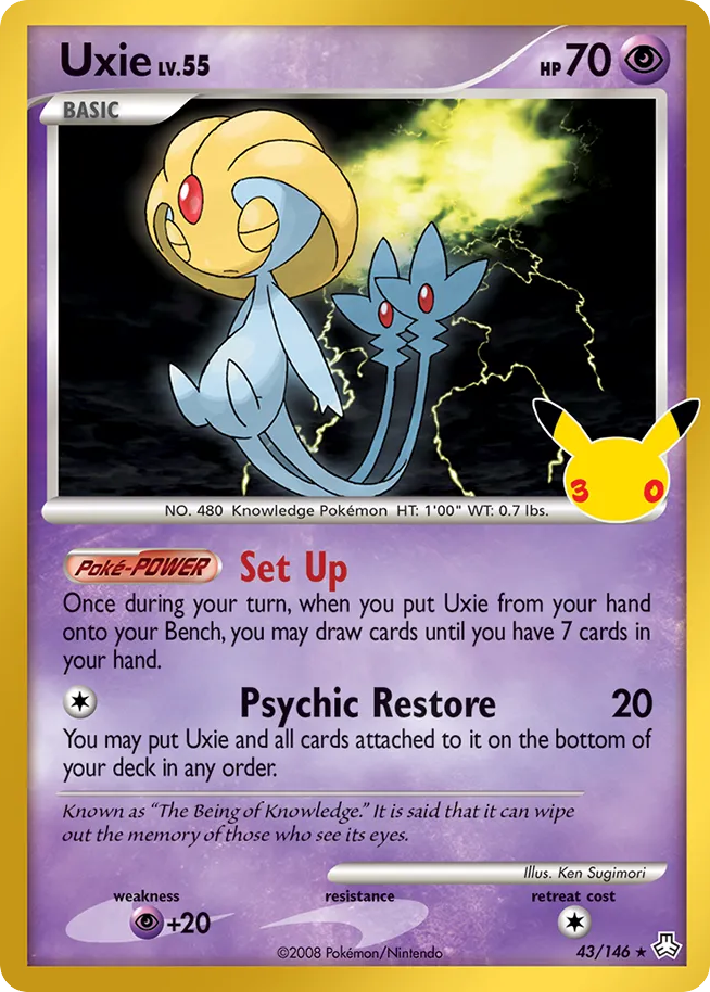 Uxie 043/146 — Pokémon TCG 30th Celebration: Classic Collection card front
