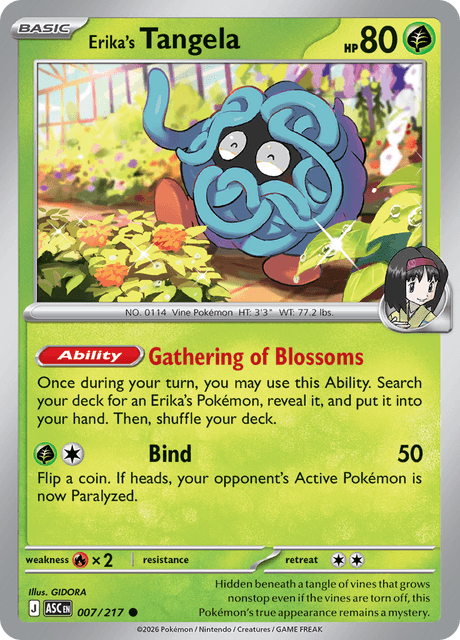 Erika's Tangela 007/217 – Pokémon Ascended Heroes card artwork