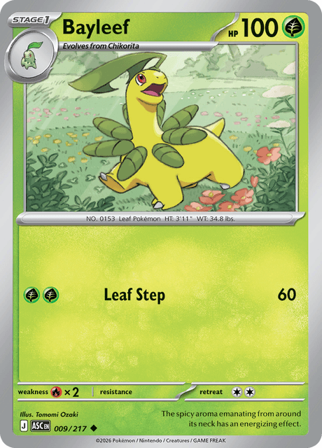 Bayleef 009/217 – Pokémon Ascended Heroes card artwork