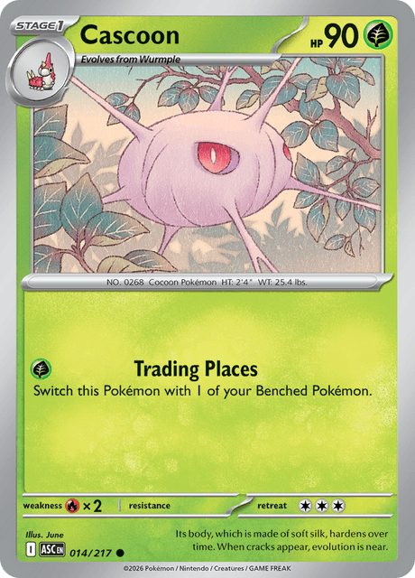 Cascoon 014/217 – Pokémon Ascended Heroes card artwork