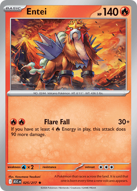 Entei 025/217 – Pokémon Ascended Heroes card artwork