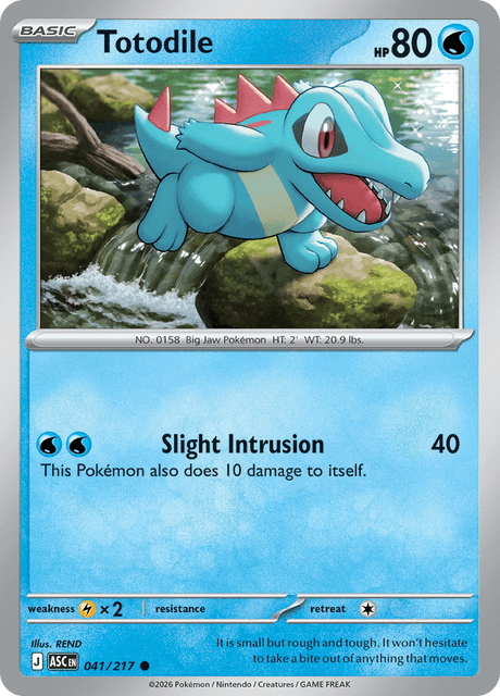 Totodile 041/217 – Pokémon Ascended Heroes card artwork