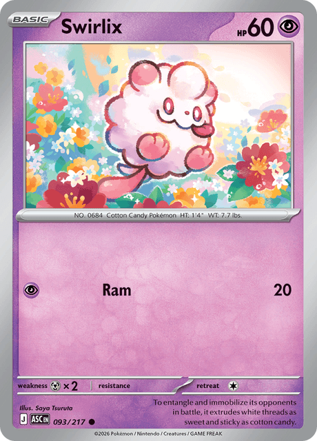 Swirlix 093/217 – Pokémon Ascended Heroes card artwork