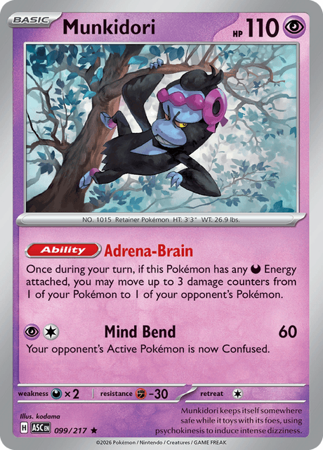 Munkidori 099/217 – Pokémon Ascended Heroes card artwork