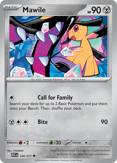 Mawile 144/217 – Pokémon Ascended Heroes card artwork