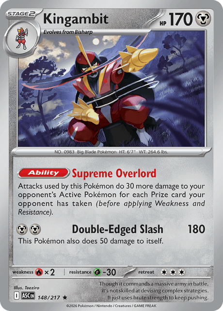 Kingambit 148/217 – Pokémon Ascended Heroes card artwork