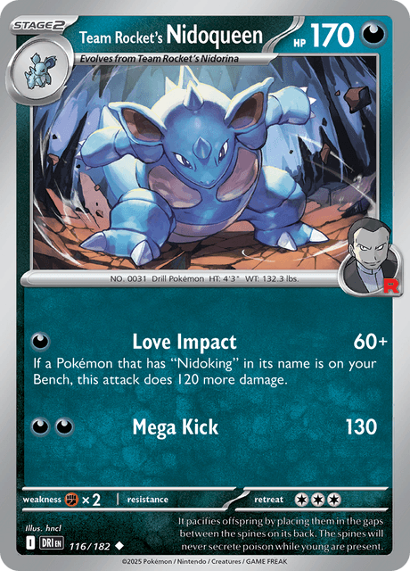 Team Rocket's Nidoqueen 116/182 – Pokémon Destined Rivals card artwork