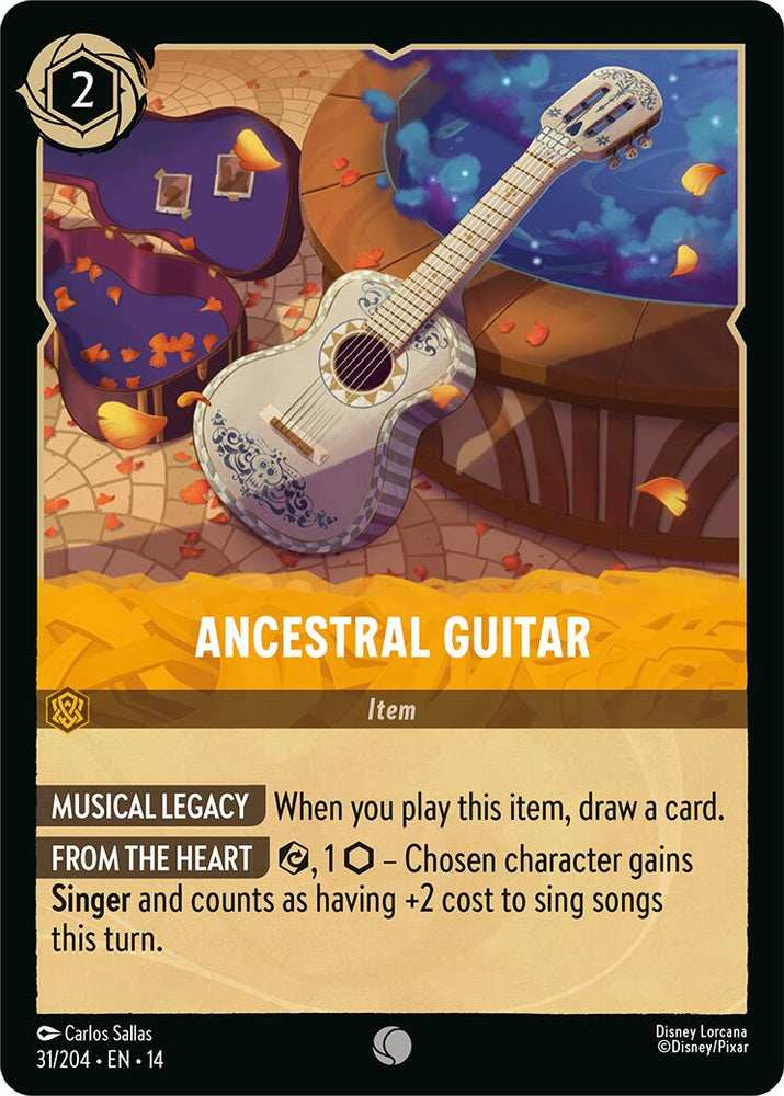 Ancestral Guitar 031/204 Disney Lorcana Hyperia City Non-Foil artwork