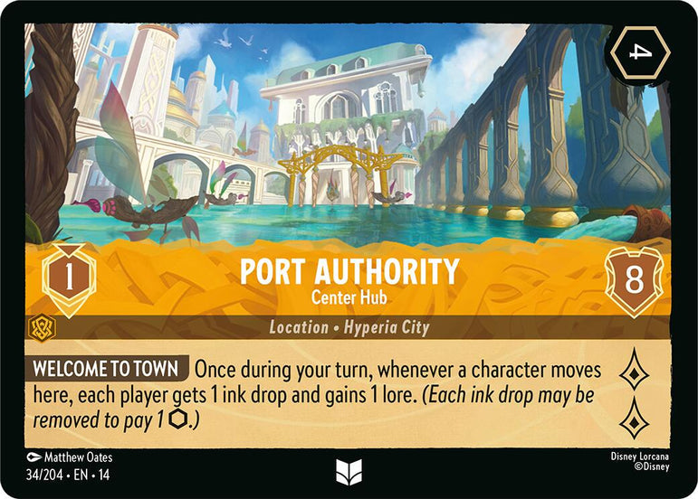 Port Authority - Center Hub 034/204 Disney Lorcana Hyperia City Non-Foil artwork