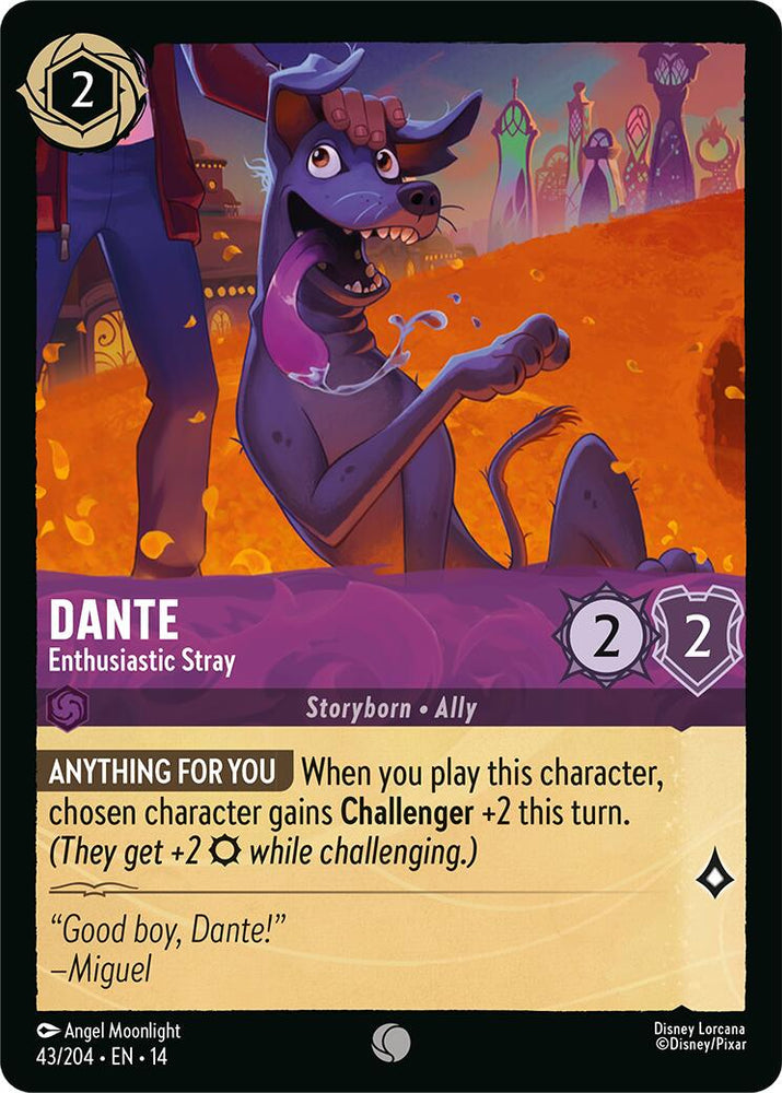Dante - Enthusiastic Stray 043/204 Disney Lorcana Hyperia City Non-Foil artwork