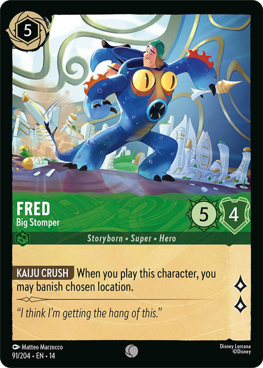Fred - Big Stomper 091/204 Disney Lorcana Hyperia City Foil reference artwork