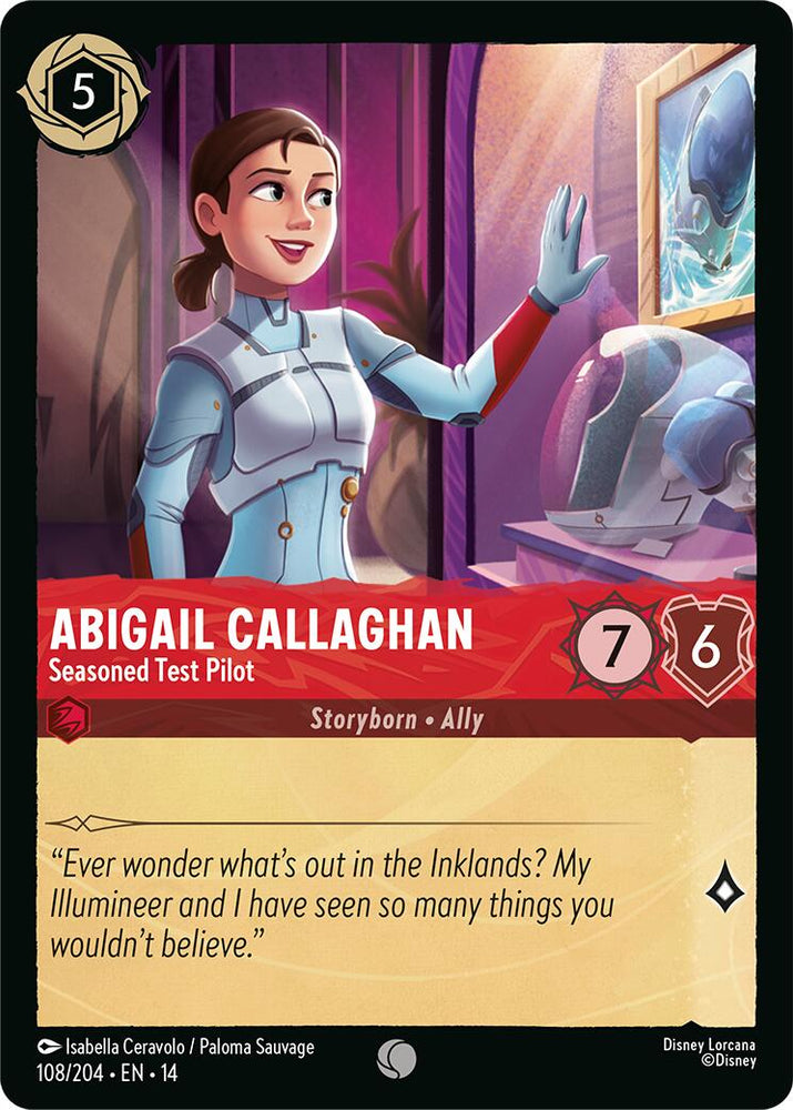 Abigail Callaghan - Seasoned Test Pilot 108/204 Disney Lorcana Hyperia City Non-Foil reference artwork