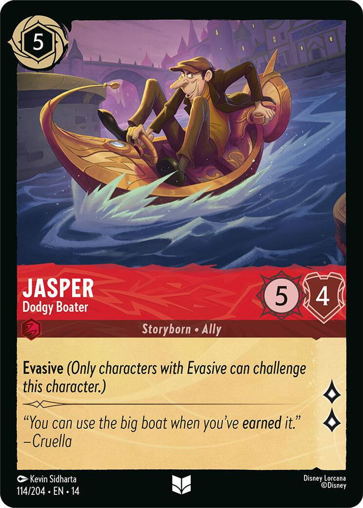 Jasper - Dodgy Boater 114/204 Disney Lorcana Hyperia City Non-Foil reference artwork