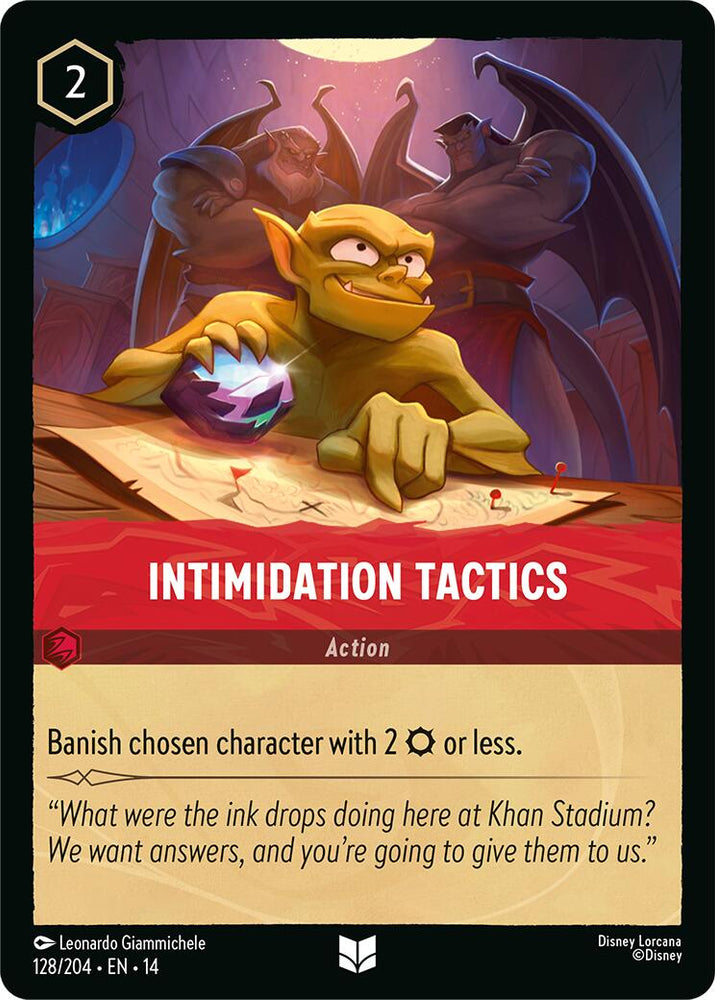 Intimidation Tactics 128/204 Disney Lorcana Hyperia City Non-Foil reference artwork