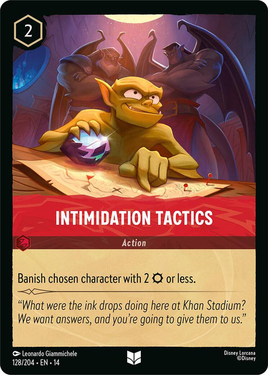 Intimidation Tactics 128/204 Disney Lorcana Hyperia City Non-Foil reference artwork