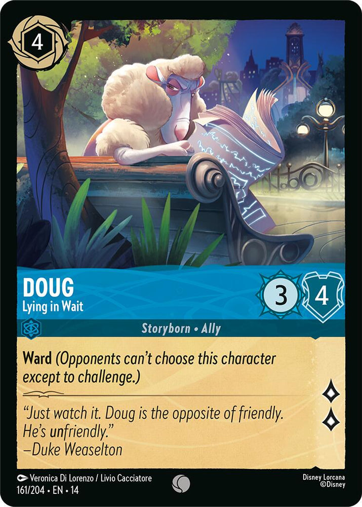 Doug - Lying in Wait 161/204 Disney Lorcana Hyperia City Non-Foil reference artwork