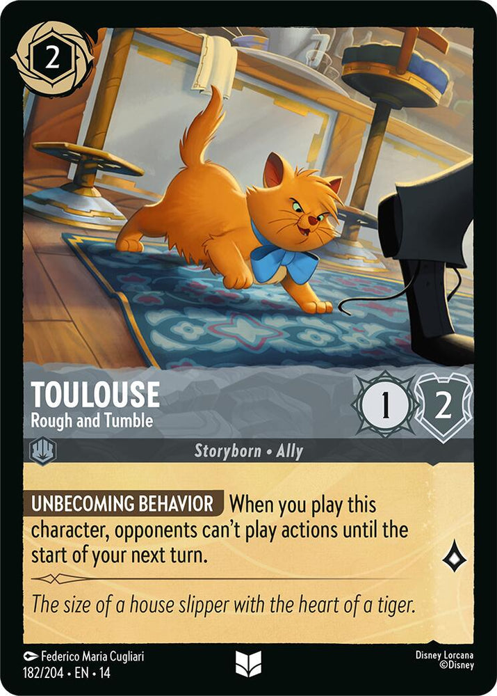 Toulouse - Rough and Tumble 182/204 Disney Lorcana Hyperia City Non-Foil reference artwork