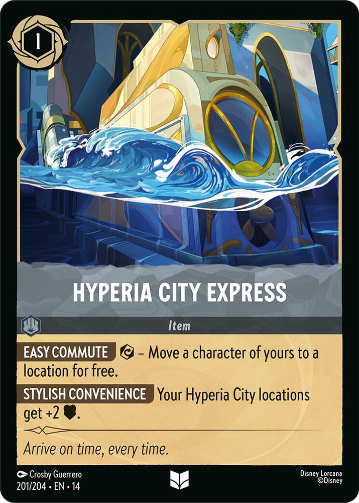 Hyperia City Express 201/204 Disney Lorcana Hyperia City Non-Foil reference artwork