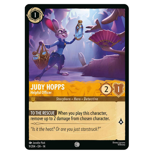 Judy Hopps - Helpful Officer 009/204 – English card reference artwork
