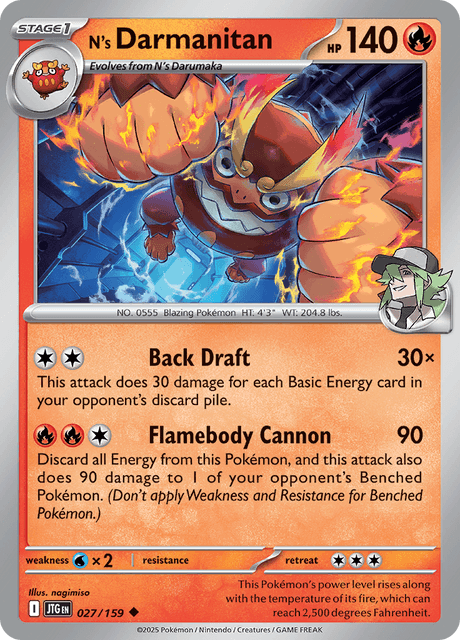 N's Darmanitan 027/159 – Pokémon Journey Together card artwork