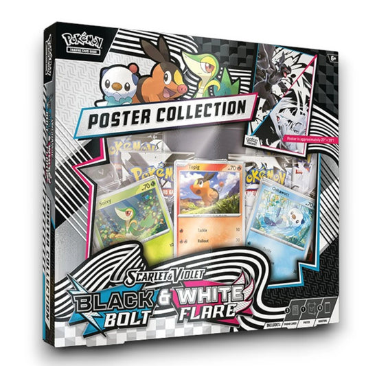 Pokémon TCG WF-UNOVA-POSTER sealed product packaging, includes Black Bolt and White Flare products