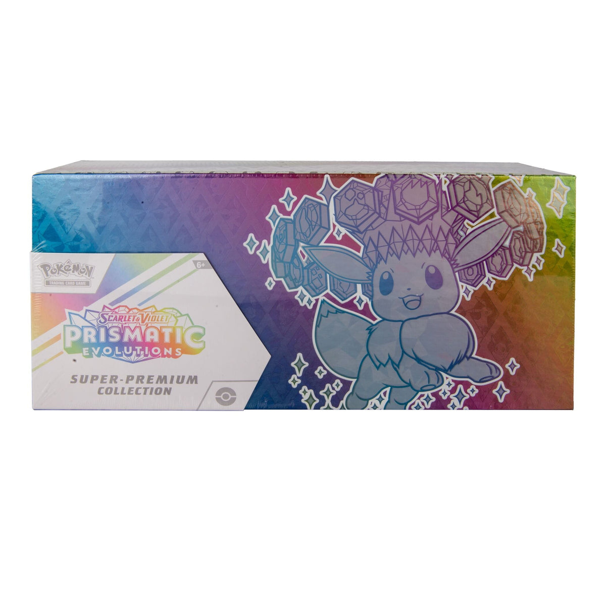 Official Pokémon Scarlet & Violet Prismatic Evolutions Super-Premium Collection factory-sealed retail box, Eevee artwork