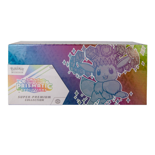 Official Pokémon Scarlet & Violet Prismatic Evolutions Super-Premium Collection factory-sealed retail box, Eevee artwork