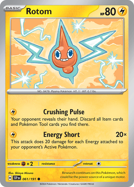 Rotom 061/191 – Pokémon Surging Sparks card artwork