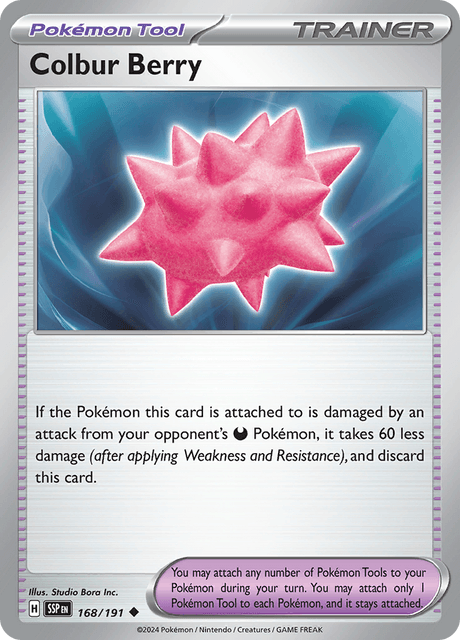 Colbur Berry 168/191 – Pokémon Surging Sparks card artwork