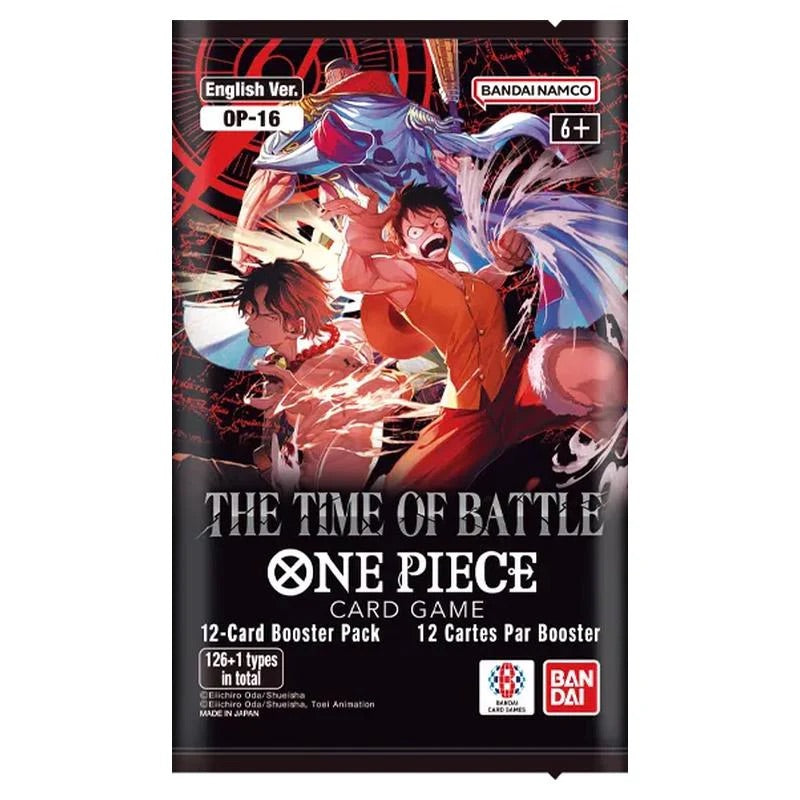 Included OP16 The Time of Battle English booster pack; one pack supplied inside the sealed starter deck