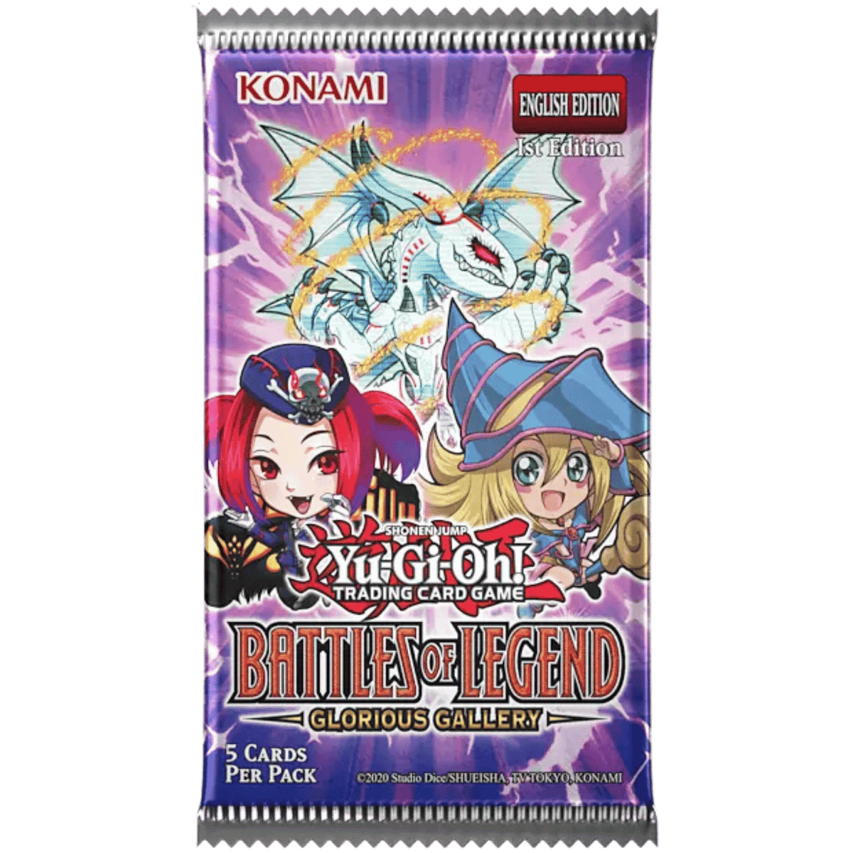 Yu-Gi-Oh! Battles of Legend Glorious Gallery English 1st Edition sealed booster pack five foil cards