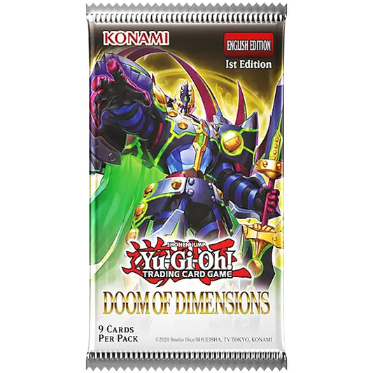 Yu-Gi-Oh! Doom of Dimensions English 1st Edition sealed nine-card booster pack
